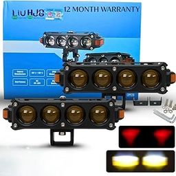 LIU HJG Future Eye 160 Watt LED Fog Light Yellow/White, Red Devil Eye Left/Right Indicator DRL Universal For Bike, Car, Truck (10V-80V, Pack of 2)-image-9