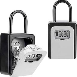 Keetoz Key Lock Box, Key Storage Box with Resettable Code, 4 Digit Combination Lock Box, Weatherproof Wall Mount Key Lock Box Multi color-119