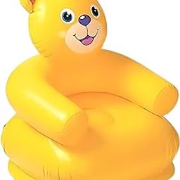 GOGA ENTERPRISES Teddy Bear Shape Inflatable Chair for Kids PVC Animal Sofa for Toddlers Plastic Air Chair for Children Yellow-image-60