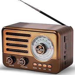 Cason FR22 Fm Radio for Home with Speaker,Vintage Radio with USB & Bluetooth-Retro Radio Portable Music Player with Transistor Frequency Knob Meter,SD Card,Headphone Jack(Brown)-28