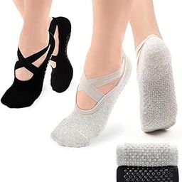 Yoga Socks for Women Non-Slip Grip & Strap – Colorful Cotton No Show Toe Cover Socks for Pilates, Barre, Ballet, Dance, Barefoot Workouts, High Heels, Flats, Sandals, Boots-image-8