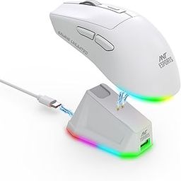 Ant Esports GM810 PRO RGB Rechargeable Wireless Gaming Mouse with Charging Dock - High-Precision Sensor Long-Lasting Battery Up to 6000 DPI PC Gaming Mouse - Wired and Wireless Mouse for PC – White-22
