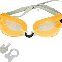 KAVIN Adjustable Size Swim Goggles With Earplug And Noseplug UV Protection Swimming Pool Glasses For Kids And Adults Pack Of 1-18