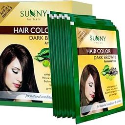 Sunny Hair Color With Unique Blend of Henna, Amla, Shikakai & Bhringraj Herbs | Penetrates Every Strand and Colors From Root To Tip | For Men & Women of All Hair Type | Dark Brown (Pack of 12)-image-7