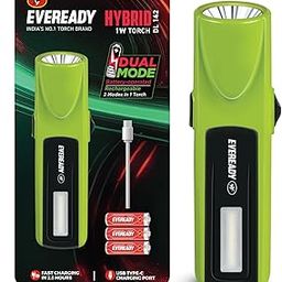 Eveready Hybrid DL142, Rechargeable 1W Torch + 1W Emergency Sidelight, India’s 1st Hybrid Torch, Durable ABS Build, Dually Powered by BIS Certified Li-ion & 3 AA Lithium Iron Batteries-47