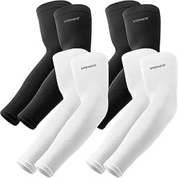 YQXCC 4 Pairs UV Sun Protection Arm Sleeves - Tattoo Cover Up - UPF 50 Sports Compression Cooling Sleeve for Men & Women-image-69