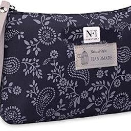 Print Makeup Pouches for Women Small Stylish Pouch for Makeup Accessories Travel Pouch Cosmetic Pouches Toiletry Bag for Women Make up Pouch for Girls Blue Dark Blue-12
