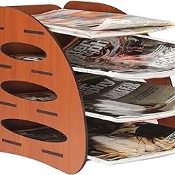 Sehaz Artworks 3-Chamber Manufactured Wooden Magazine Stand (21 cm x 21 cm x 26 cm, Brown)-image-17