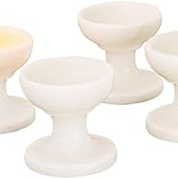 White Marble Candle Holders, Set of 4, Pedestal Design-image-41