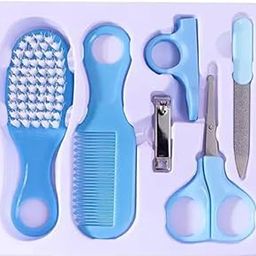 Baby Grooming Baby Healthcare Kit Newborn Baby Care Accessories/Baby Essentials Set of Nail Clipper, Scissors, Hair Comb, Brush, Baby Nail Clipper Cover for Toddler/Infant/Baby (Pack of 6)-image-57