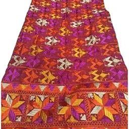 Women Red Multicolor Dupatta Antique Khadar Bagh Phulkari Dupatta for Women Dupatta for Womens & Girls-image-19