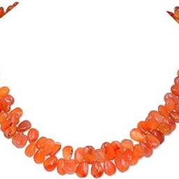 Carnelian Gemstone Almond Shaped Bead Strand-image-50