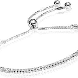 925 Sterling Silver BIS Hallmarked Fancy Link Friendship Slider Adjustable Bracelet for Women Teen Mothers Day Gift for Mom-image-8