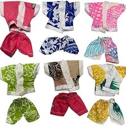 Laddu Gopal Cotton Night Suit, Floral Print, Pack of 6 Sets, Multi-Colour,-image-22