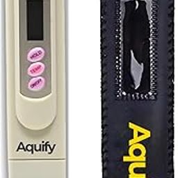 Aquify TDS Meter with Vegan Leather Cover and Temperature Sensor - Total Dissolved Solids Tester, PPM Water Quality Meter for Drinking Water, RO Systems, Hydroponics, Aquariums - Off White-17