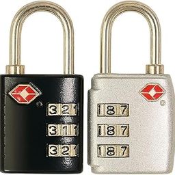QUIRA TSA Approved Luggage Locks - Small Combo Travel Padlock for Suitcase & Backpack Security (Black+Silver)-image-44