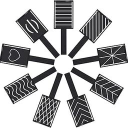 Magnetic Cat Eye Nail Art Template Sticks, 9 Pattern Design with Geometric Lines, Professional Manicure Tool Set for Galaxy Effect-33