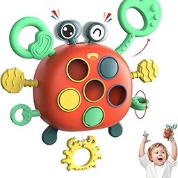 Baby Montessori Toys, Toddler Travel Sensory Babies Education Silicone Pull String Activity Toys 6-12 Months, Fine Motor Skills Birthday Gifts for 1 2 One Year Boy Girl-8