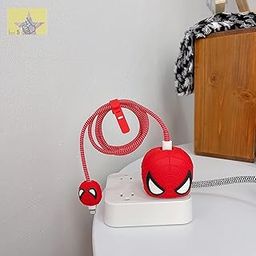 Like Star 18-20W Apple iPhone Power Adapter and Type C, Protective 3D Cartoon Character Silicone Case Cover, 360 Degree Full Protection (Spiderman)-50