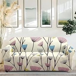 Amazon Brand - Solimo Polyester Stretchable Printed Floral Sofa Cover (3 Seater Sofa Cover, Cream)-image-18