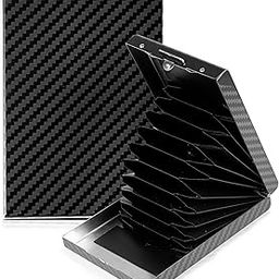 10 Slot RFID Blocking Metal Card Holder Minimalist Credit/Debit Card Case Wallet for Men & Women (Black-9.5 x 6.5 x 1.8 Cm)-52