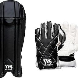 Leather Whitedot Albatross Wicket Keeping Pad With Wicket Keeping Gloves, Black, Suitable For Mens/Adult/Large, Cricket-image-67