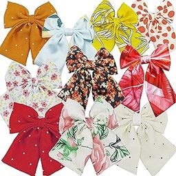 3Pc Multicolor Mixed Design Bow Hair rubber band/Hair Tie for Women & Girls (Pack of 3 pc)-image-17