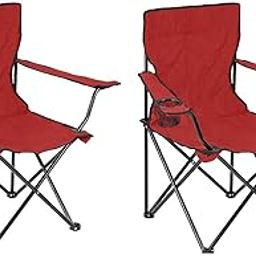 Smitex Portable Folding Chair for Outdoor, Beach and Camping Chair with Arm Rest Cup Holder and Carrying and Storage Bag (Pack of 2) (Red)-image-39