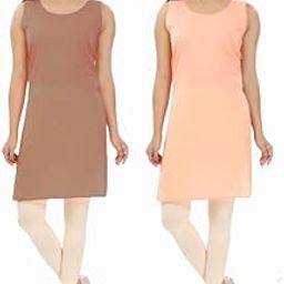 Women's Cotton Rich Camisole Slips - Pack of 2 | Soft & Breathable Half-Length Kurti Slips | Lightweight Knee-Length Suit Slip/Camisole for Comfort & Style |Chikoo&Skin|-picture-8