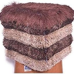 UNNAK Living Room Furniture for Sitting Footstool for Home Furnishing | Comfort Stools Square Ottoman Foot Stool for Livingroom Bedroom | Soft Cushion Stool Puffy Mudda Stools, 13x13 Inches, Brown-image-34