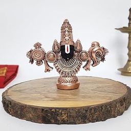 Gold Art India Lord Venkateswara Balaji Idol | Copper-Plated Antique Matte Finish | 3.5 x 4.2 inch | Small Tirupati Balaji Murti for Home Temple, Car Dashboard & Gifting-image-38