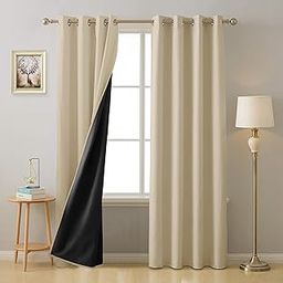 Cloth Fusion 100% Blackout Door Curtains 7 Feet Long Set of 2 with BlackoutLining, Double Layer Blackout Parda 7 Feet with Grommet Design for Home Decor (7x4 Feet, Iridescent White)-30