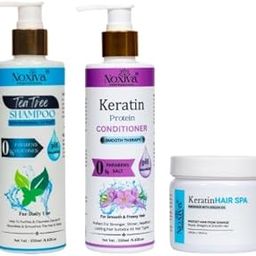 Noxiva Teatree Shampoo with Anti Dandruff Shampoo and Keratin Protein Conditioner Intensive Keratin Strength Conditioner Frizz Control Keratin Hair Spa Cream For Hair Dry&Damage repair-12
