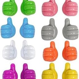 Thumb Wall Hook, Silicone Creative Thumbs Up Shape Wall Hook, Multifunctional Thumb Hook Holder Cable Clip Organizer Key Hook Wall Hangers for Home Office Bedroom(Pack of 10, Multi Color)-image-42