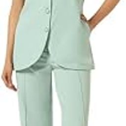 Sleeveless Buttons Top with Foot-Length Pants Co-ord Set for Women-19