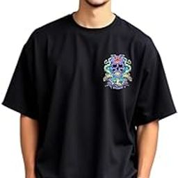 Men Oversized Printed Round Neck Cotton Blend T-Shirt-picture-26