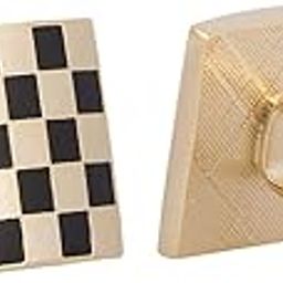 Colour Black And Plated Gold Cuff Link Button Set-28