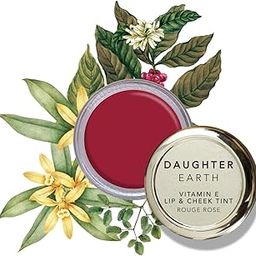Daughter Earth Vegan Lip and Cheek Tint | Matte Natural Blush for Women | Lip Tint with Vitamin E | Nourishing Cheek Tint, 4.5g - Rouge Rose-37