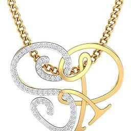 14KT Yellow Gold SR Initial Heart Pendant for Women-image-27