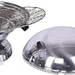 Heart Home Aluminum Tandoor Bati Maker Baking Oven, 34 X 34 X 26 Cm,Gas Tandoor, Barbecue Grill Food Steamer Cookware Set (Set Of 1,Silver)-Heartk11726, Standard, 1000 Watts-image-37