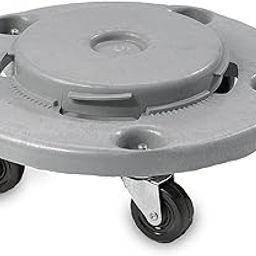 Janico 1040 Trash Can Dolly - Heavy Duty Bolted Casters, Round, Grey, Fits 20 32 44 55 Gallon Containers-image-76
