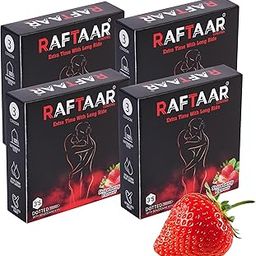 RAFTAAR Strawberry Flavoured Ultra Thin Dotted Extra Time Condoms Combo pack of 3 Total 9 condoms For Man (4)-image-8