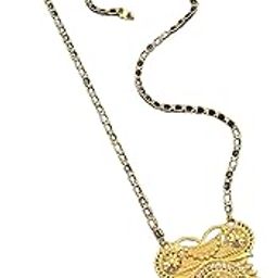 Gold Plated Mangalsutra for Women with Artificial Stones | Traditional Pendant Necklace with Black Bead Chain & Matching Earrings-11