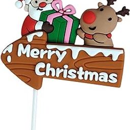 CLUB BOLLYWOOD® Merry Christmas Cake Toppers Holiday Colorful Party Supplies Cake Decorating Style G | Home & Garden | Kitchen Dining & Bar | Cake Toppers | 1 Christmas Cake Toppers Decoration-image-1