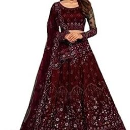 ZAALIMA Embroidered Semi Stitched Lehenga Choli Dupatta set with unstiched blouse piece and Flare Lehenga choli-image-49