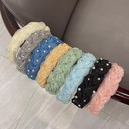Fashion Sweet Cute Summer Mesh Nail Pearl Wide-Brimmed Knotted Twist Braid Headband Hair Accessories Wholesale-image-97