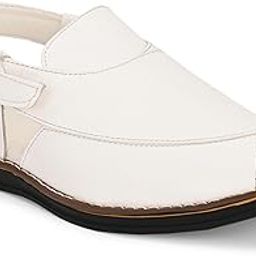 Men's Ethnic Peshawari Sandals | Synthetic Leather Slip-On Footwear for Wedding, Parties | Lightweight Traditional Outdoor Sandals for Men-image-59