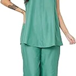 9rasa Women's Cotton Solid V-Neck Tunic Co-ord for Casual Workwear Evenings-picture-4