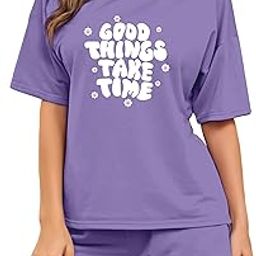Womens Cotton Blend Printed Tshirt and Shorts Co-ords Set (Pack of 1)-image-79