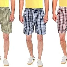 Boxers for Men Cotton Casual Checkered Multicoloured - Pack of 3_Design-5-18